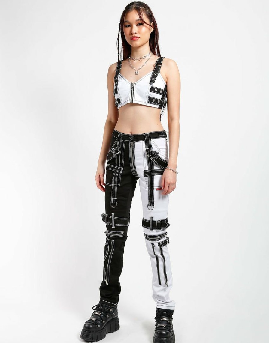 Women * | Trippnyc.Com Split Para Pant Black/White