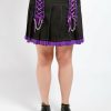 Women * | Trippnyc.Com Women Curve Lolita Pleated Skirt Purple Black/Purple