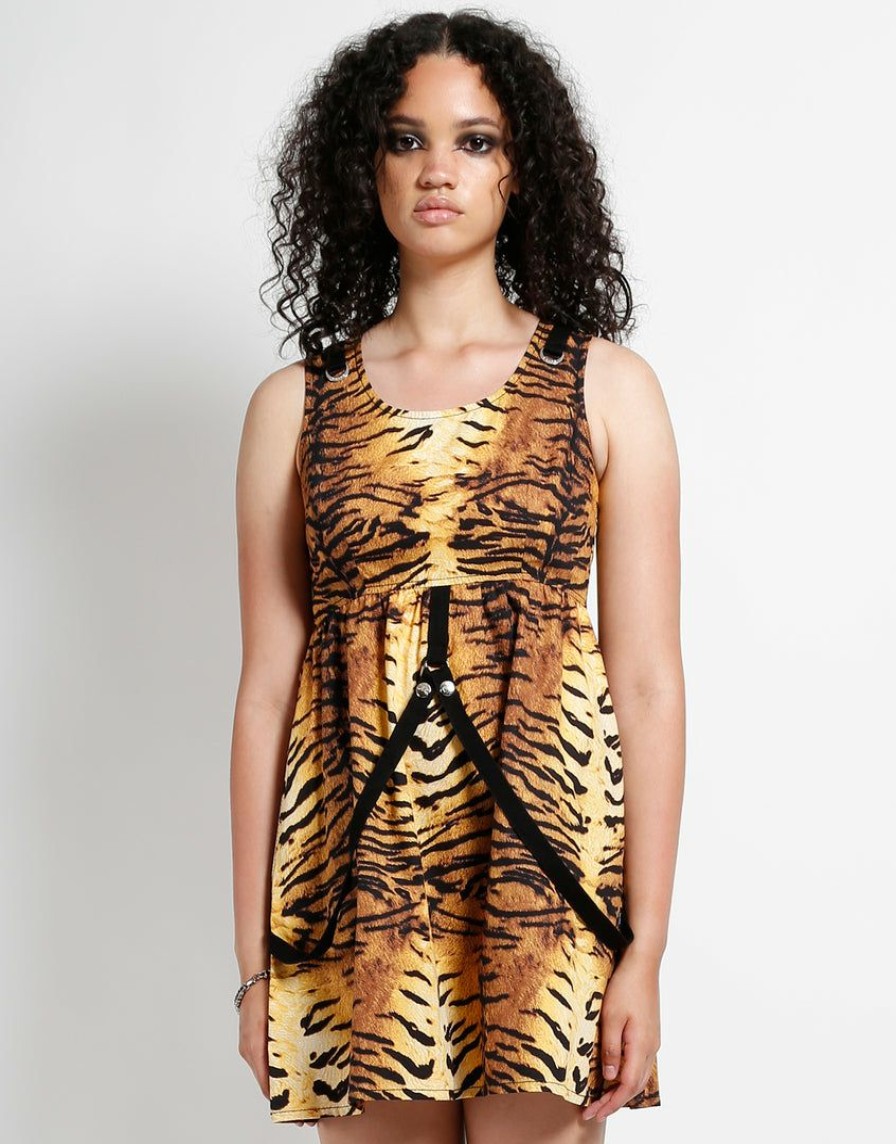 Women * | Trippnyc.Com Women Strap Dress Tiger Natural Tiger