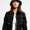 Women * | Trippnyc.Com Women Bondage Bucket Hat Green Plaid