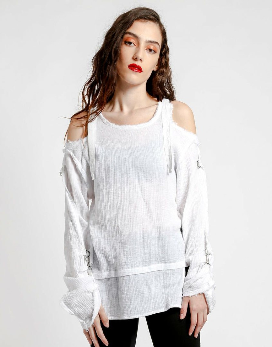 Women * | Trippnyc.Com Women Punk Top White