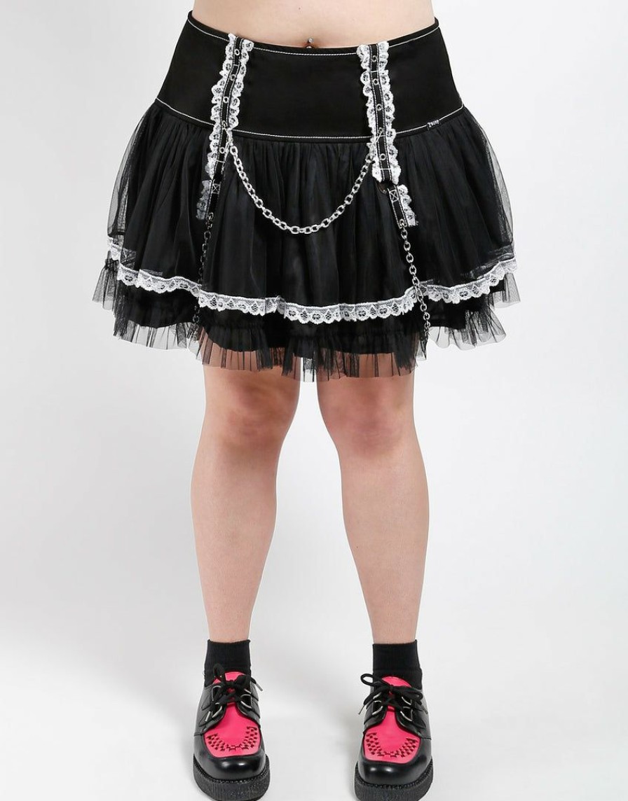 Women * | Trippnyc.Com Curve Lolita Tutu Skirt Women Black/White