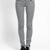 Women * | Trippnyc.Com Zig Zag Split Front Skinny Black/Zig Zag