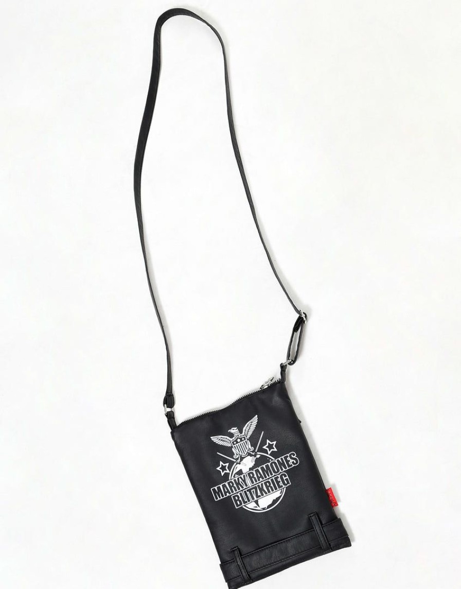 Women * | Trippnyc.Com Women Marky Ramone X Tripp Nyc Motorcycle Shoulder Bag Black