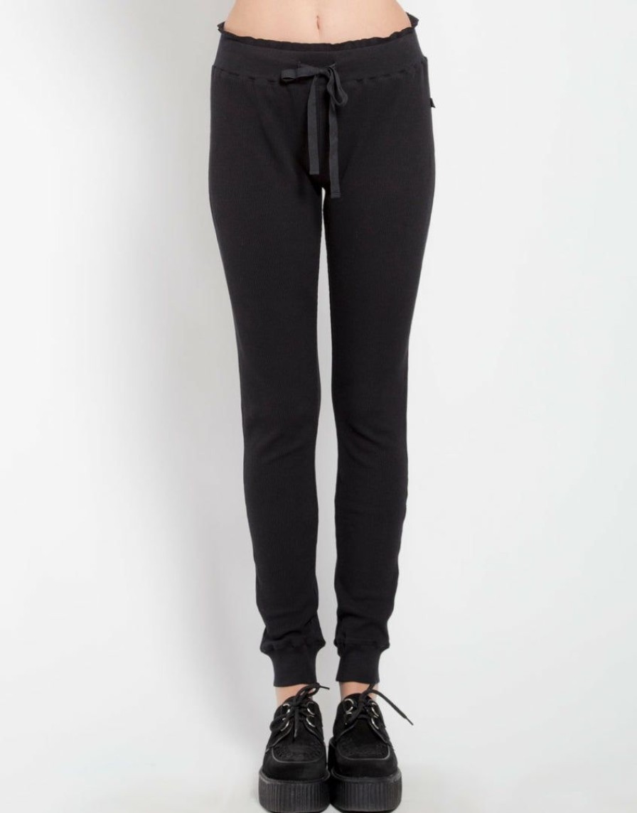 Women * | Trippnyc.Com Women Thermal Jogger Black