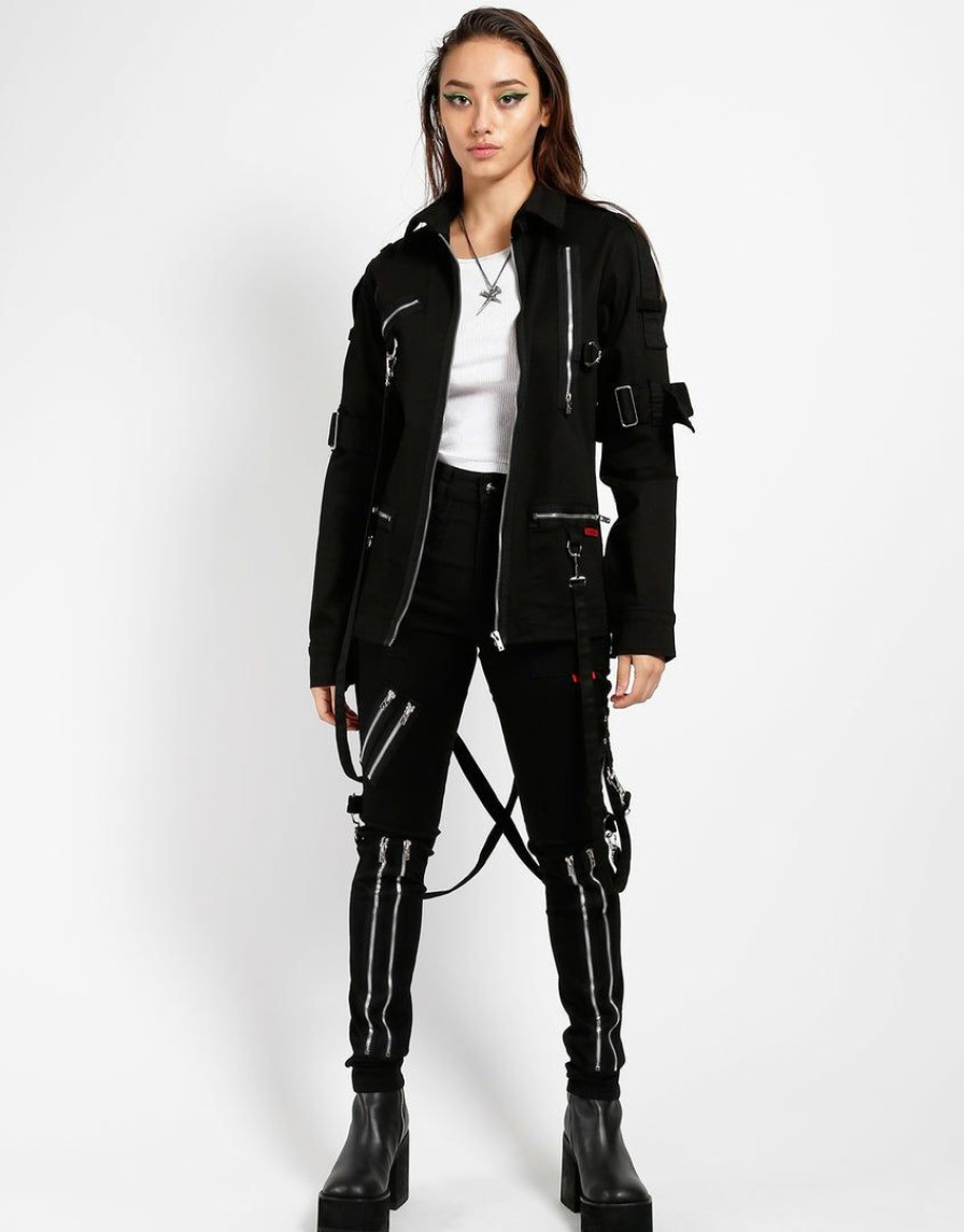 Women * | Trippnyc.Com Utility Jacket Women Black