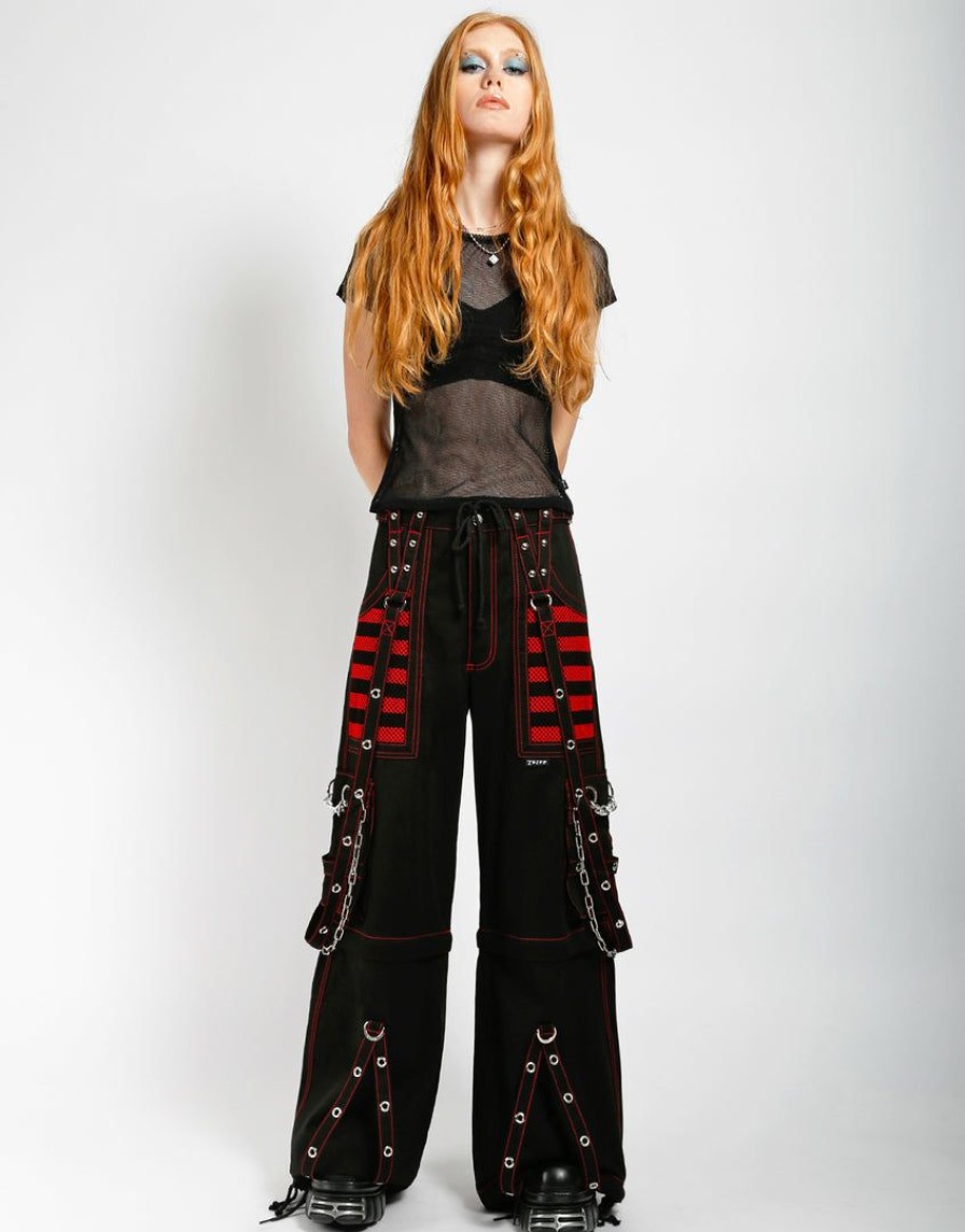 Women * | Trippnyc.Com Electro Pant Red Black/Red