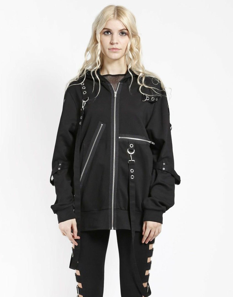 Women * | Trippnyc.Com Women Clash Hoody Black