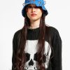 Women * | Trippnyc.Com Women Bondage Bucket Hat Blue Plaid