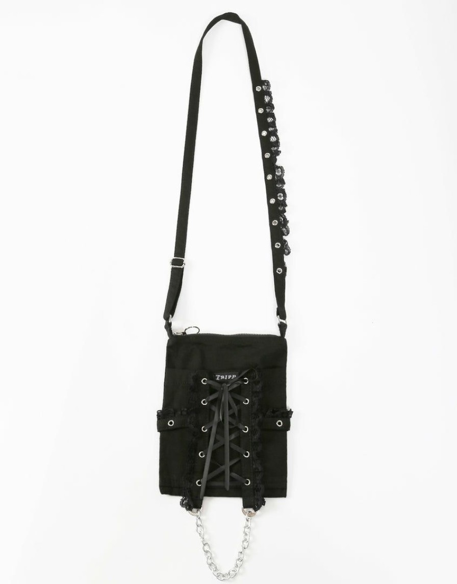 Women * | Trippnyc.Com Women Lolita Shoulder Bag Black Black/Black