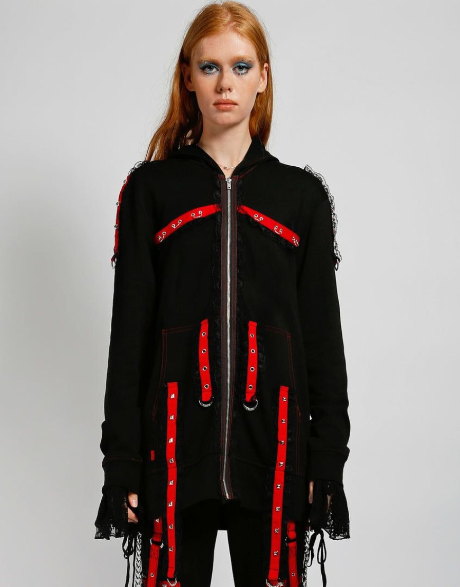 Women * | Trippnyc.Com Midnight Hoody Women Black/Red