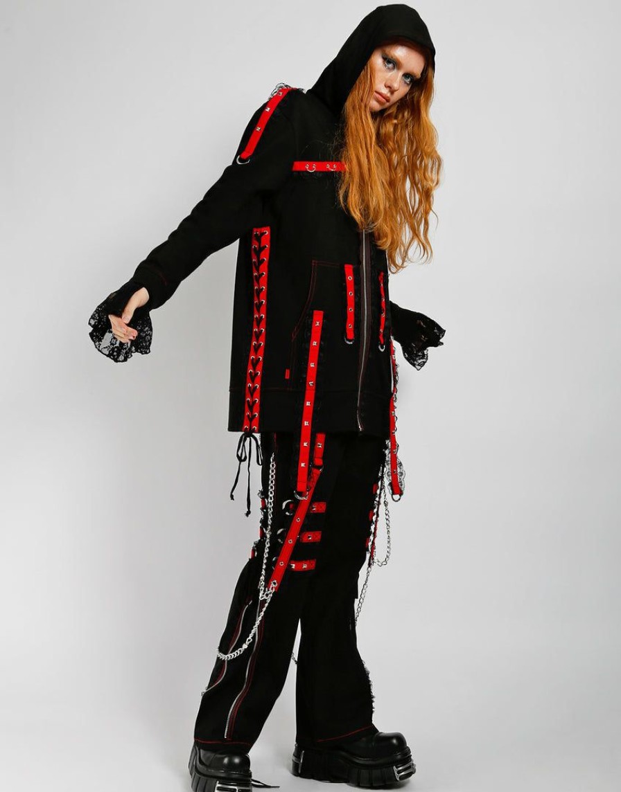 Women * | Trippnyc.Com Midnight Hoody Women Black/Red