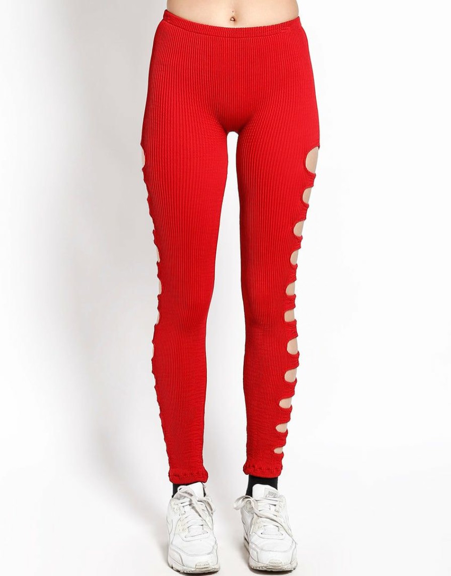 Women * | Trippnyc.Com Cut Out Legging Red