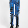 Women * | Trippnyc.Com Classic Slim Leg Bondage Pant Blue Plaid