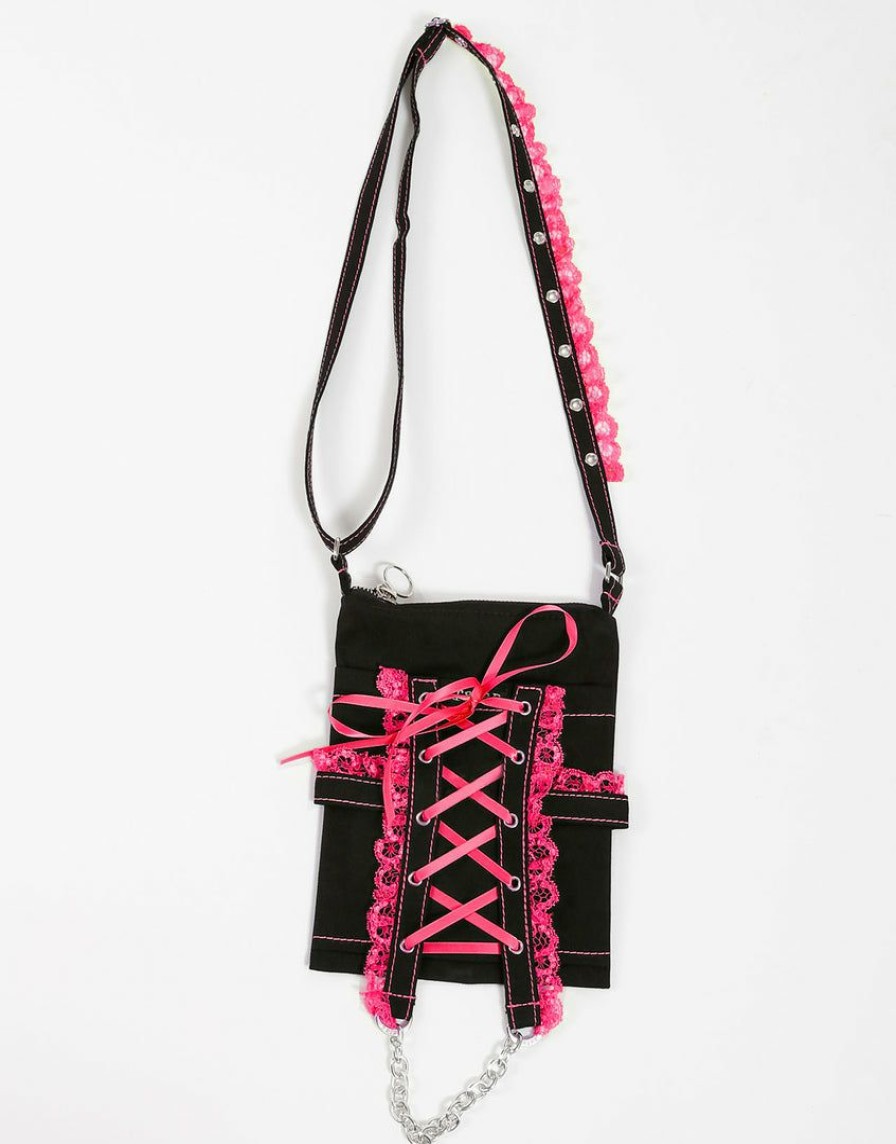 Women * | Trippnyc.Com Lolita Shoulder Bag Pink Black/Pink