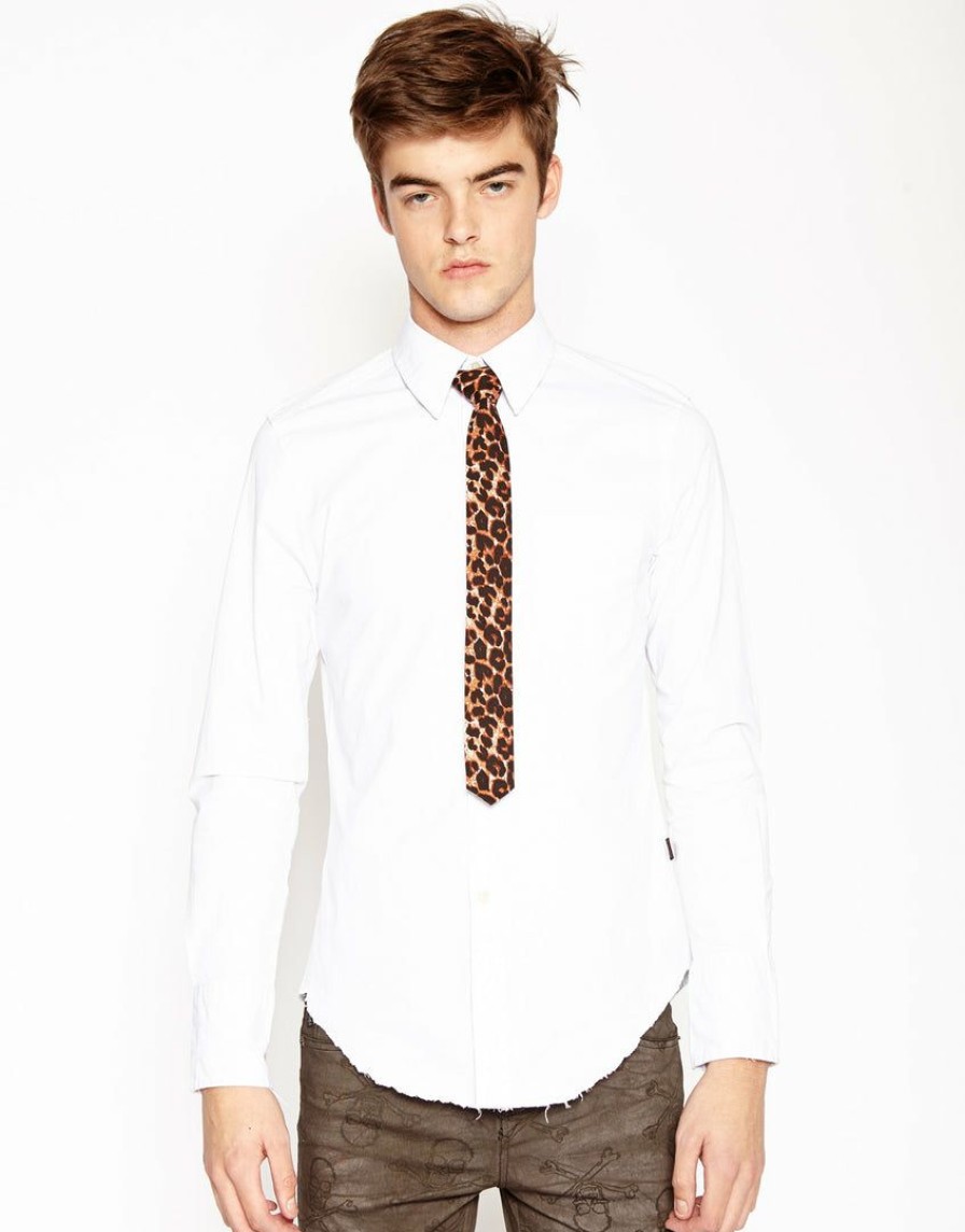 Men * | Trippnyc.Com Printed Tie Natural Leopard