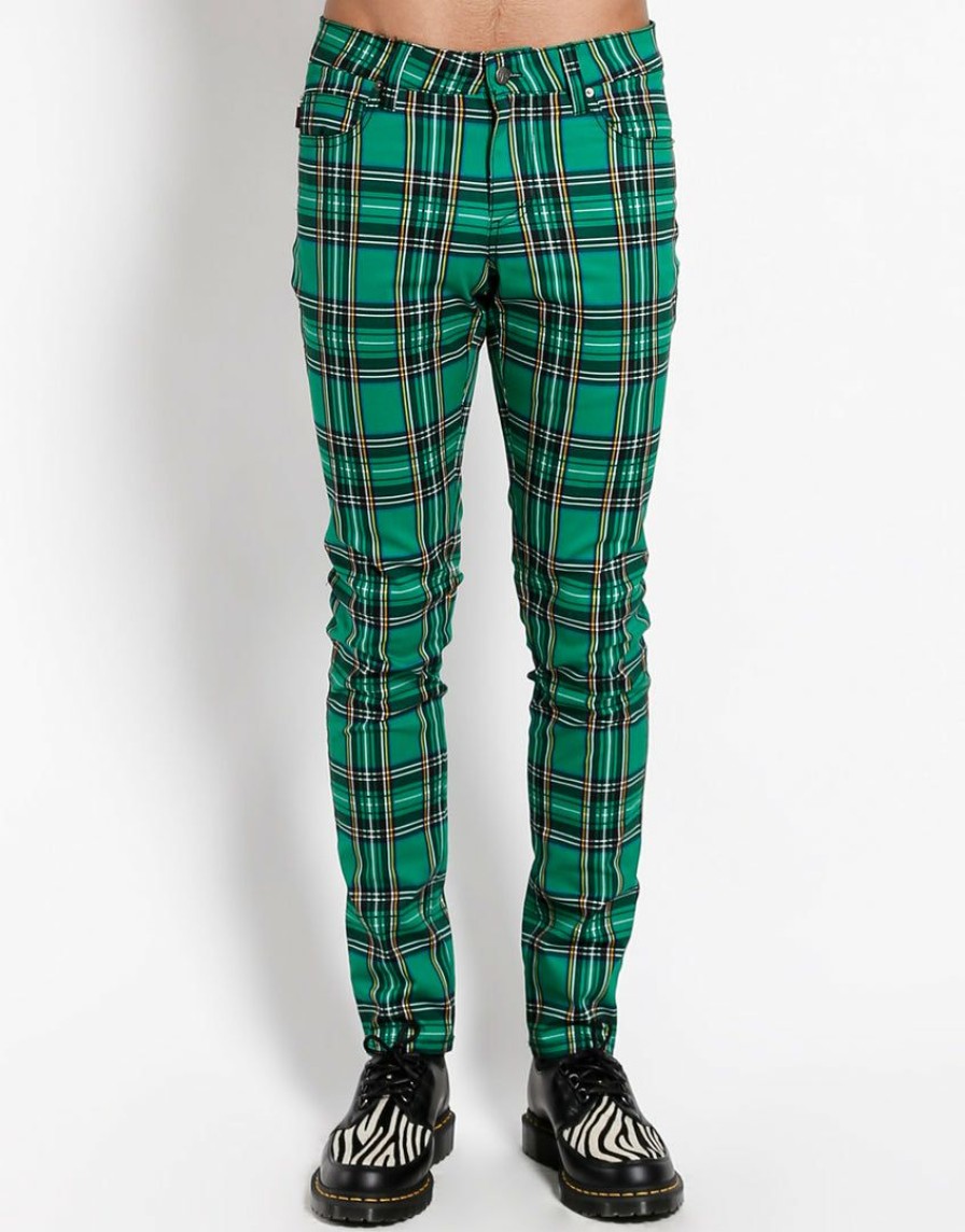 Bottoms * | Trippnyc.Com Men Rocker Jean Green Plaid