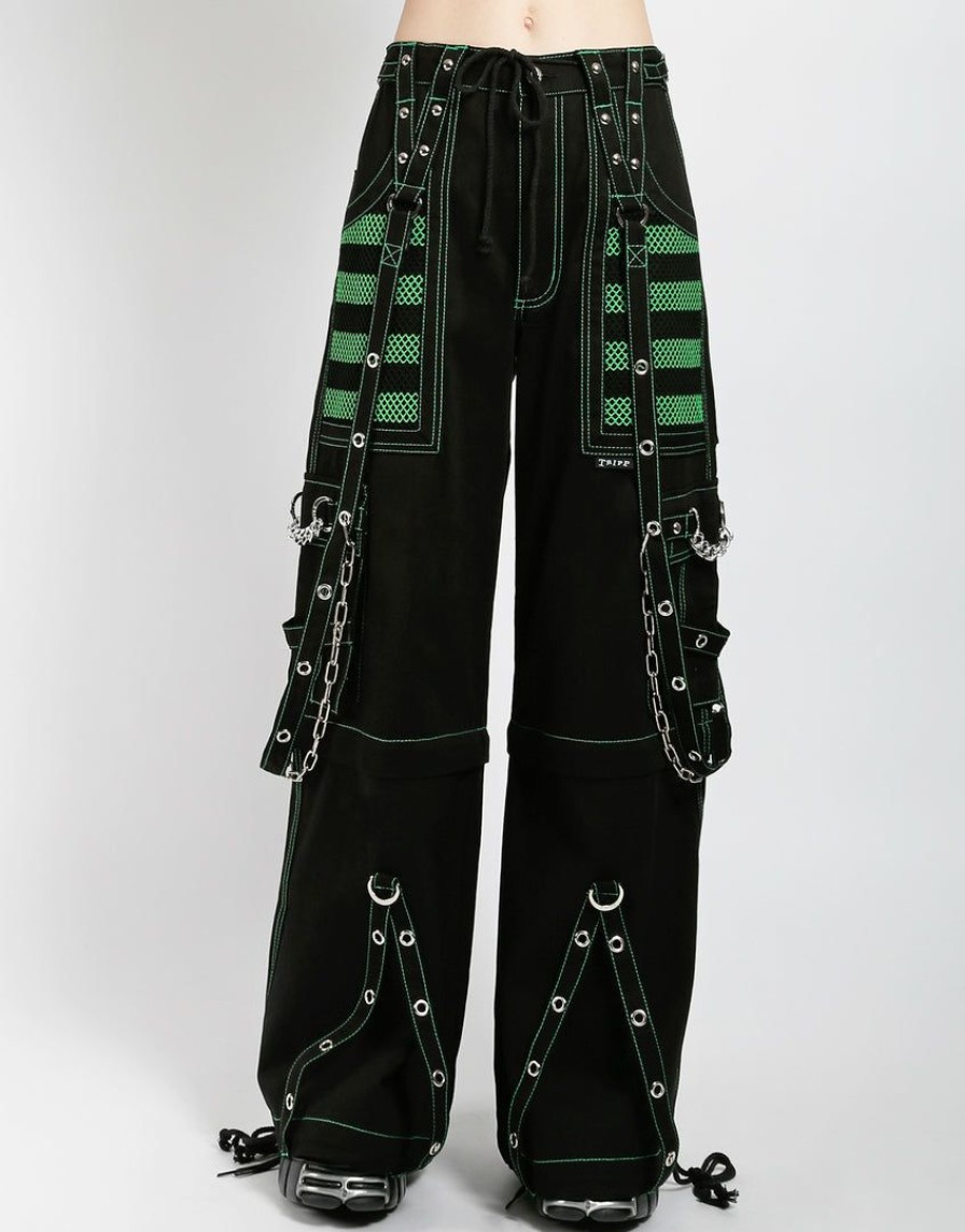 Women * | Trippnyc.Com Electro Pant Green Black/Green