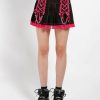 Women * | Trippnyc.Com Lolita Pleated Skirt Pink Women Black/Pink