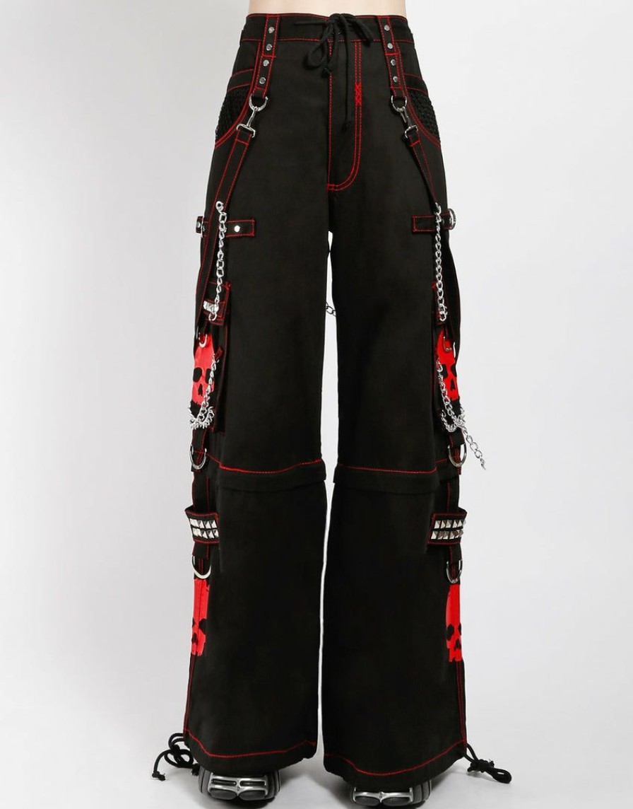 Women * | Trippnyc.Com Women Super Skull Pant Red Skull Black/Red