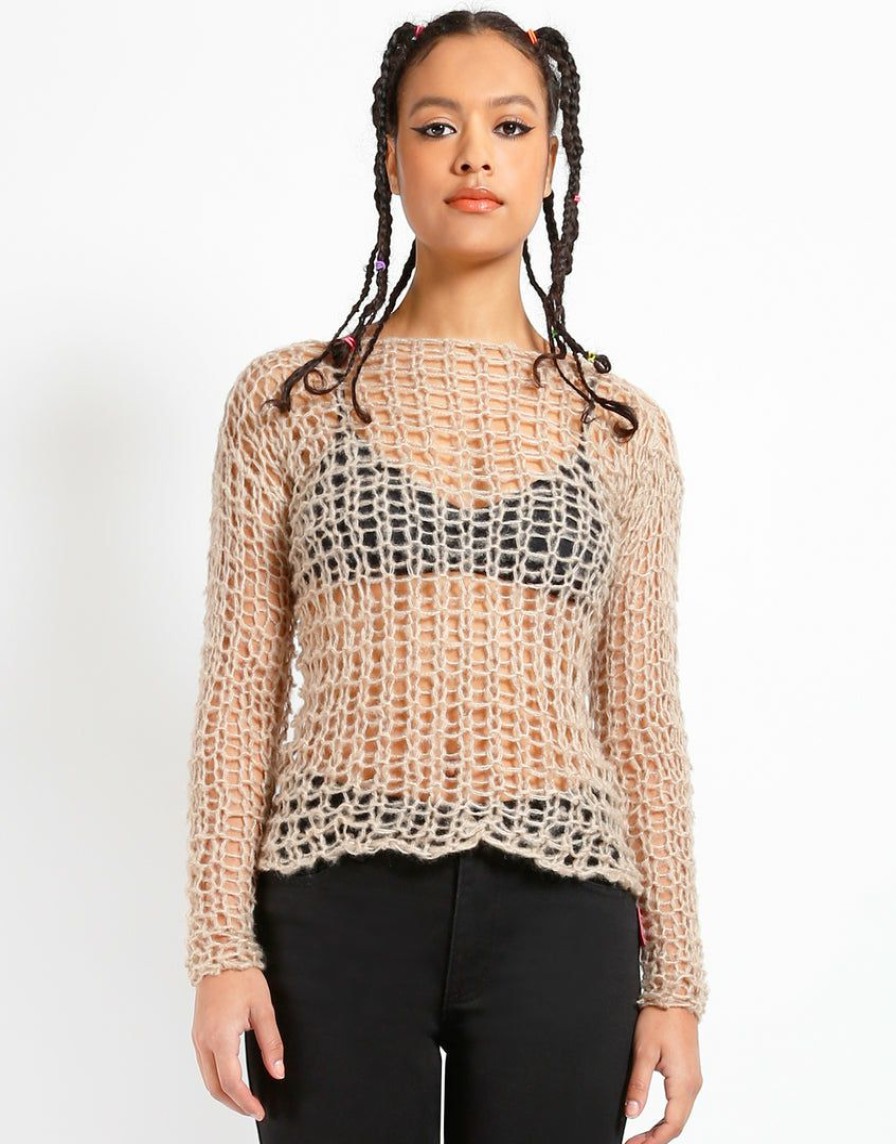 Women * | Trippnyc.Com Holy Punk Sweater Women Ivory