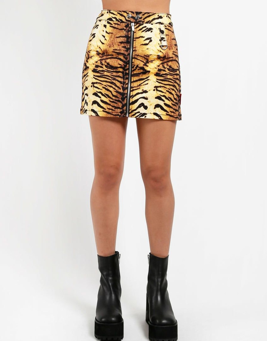 Women * | Trippnyc.Com Tiger Skirt Natural Tiger