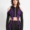 Women * | Trippnyc.Com Lolita Crop Hoody Purple Women Black/Purple