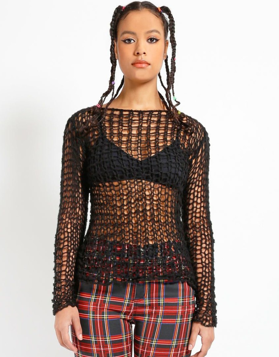 Women * | Trippnyc.Com Holy Punk Sweater Black