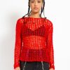 Women * | Trippnyc.Com Holy Punk Sweater Women Red