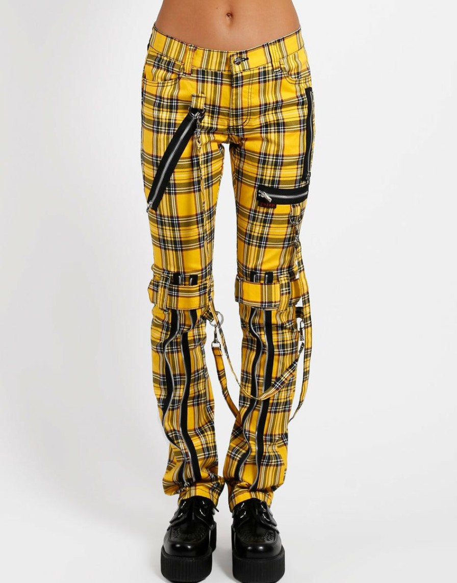 Women * | Trippnyc.Com Bondage Pant Yellow Plaid