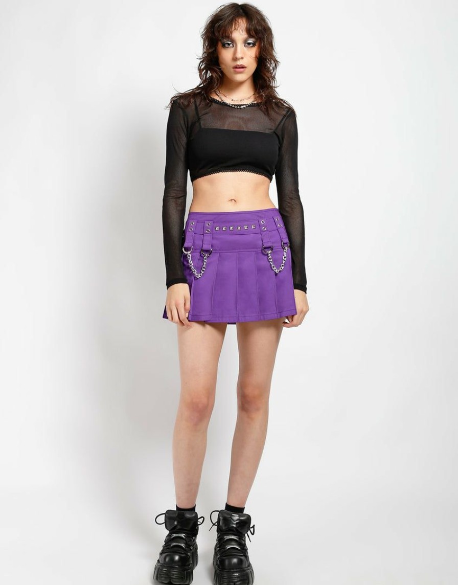 Women * | Trippnyc.Com Women Chain Skirt Purple