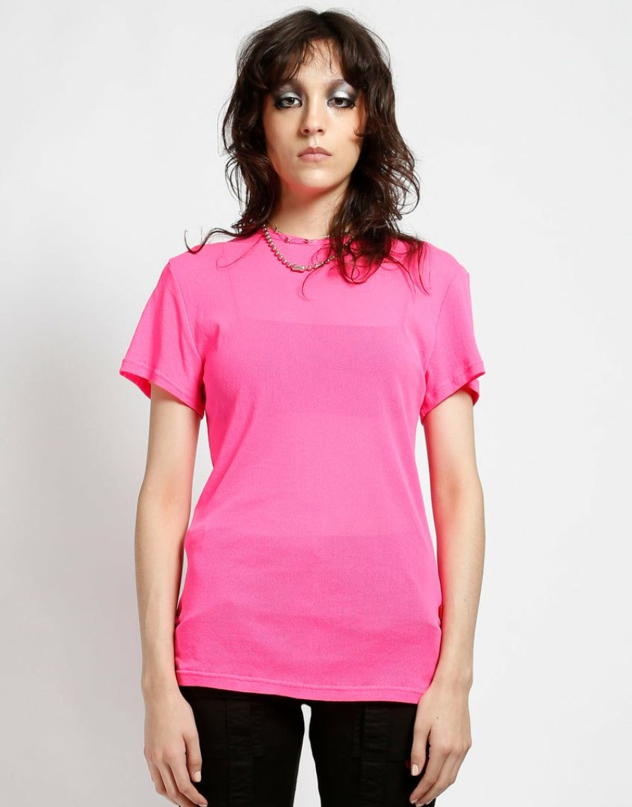 Women * | Trippnyc.Com Women Short Sleeve Fishnet Pink