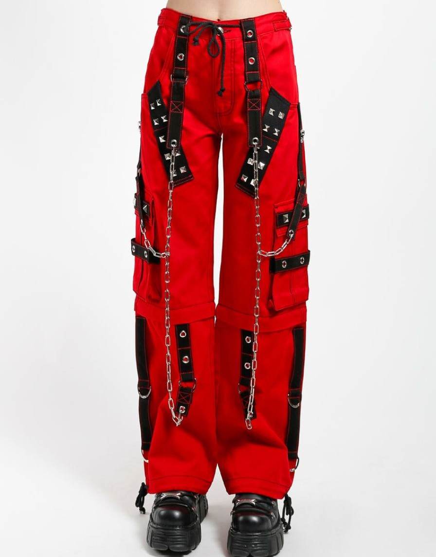 Women * | Trippnyc.Com Dark Cuff Pant Red Women Red/Black