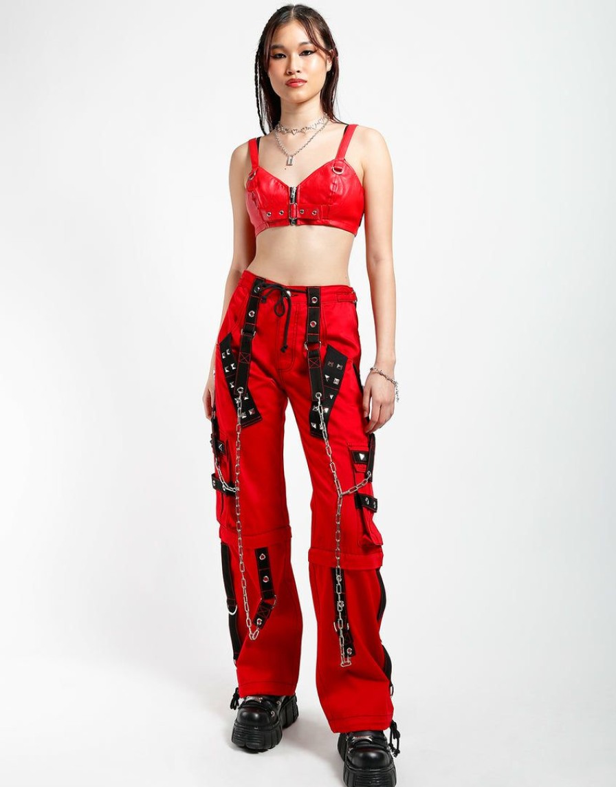 Women * | Trippnyc.Com Dark Cuff Pant Red Women Red/Black