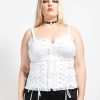 Women * | Trippnyc.Com Curve Skull Embroidery Corset Women White Skull