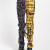 Women * | Trippnyc.Com Split Leg Bondage Pant Women Purple/Yellow Plaid