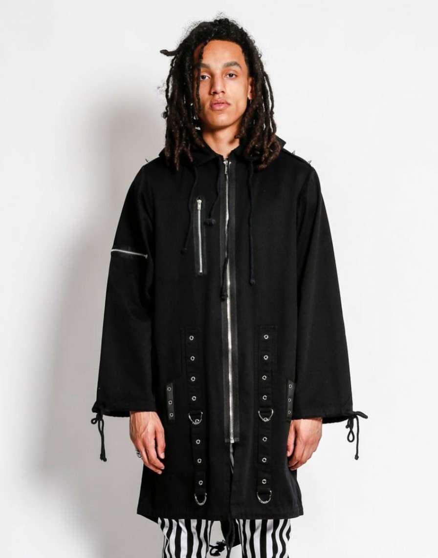 Men * | Trippnyc.Com Men Military Parka Black