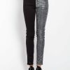 Women * | Trippnyc.Com Split Shine Jean Silver Women Black/Silver