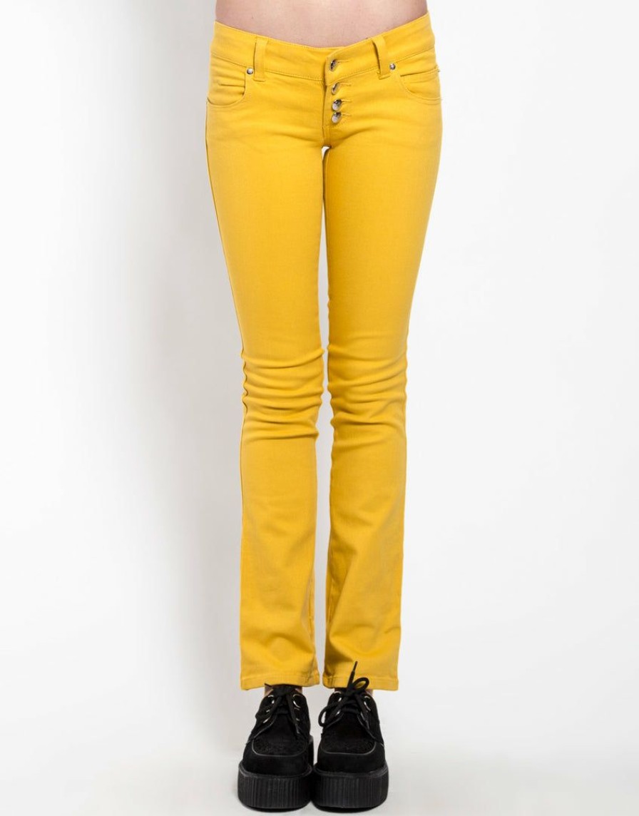 Women * | Trippnyc.Com Button Fly Jean Women Yellow