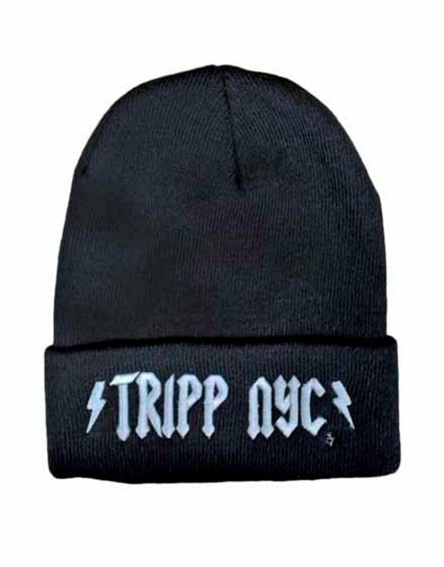 Women * | Trippnyc.Com Women Tripp Nyc Logo Beanie Black/White