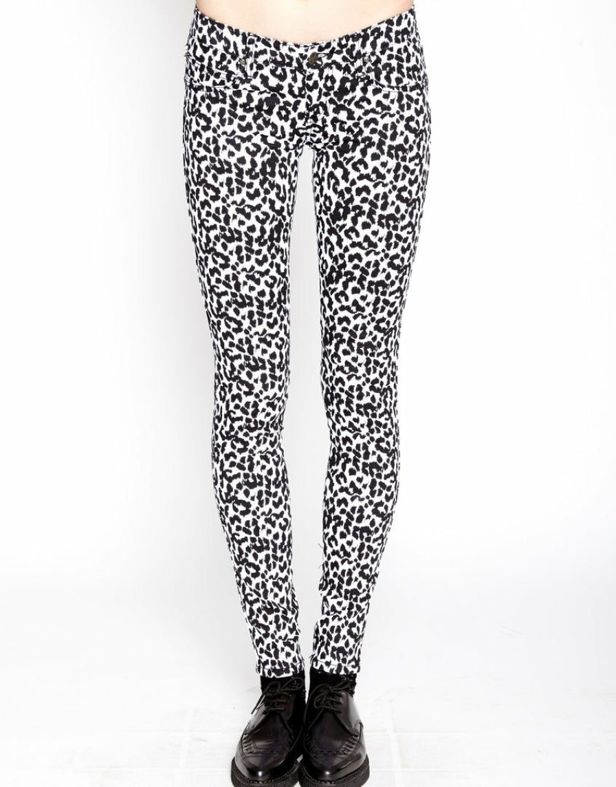 Women * | Trippnyc.Com T-Back Jean Leopard White/Black Leopard