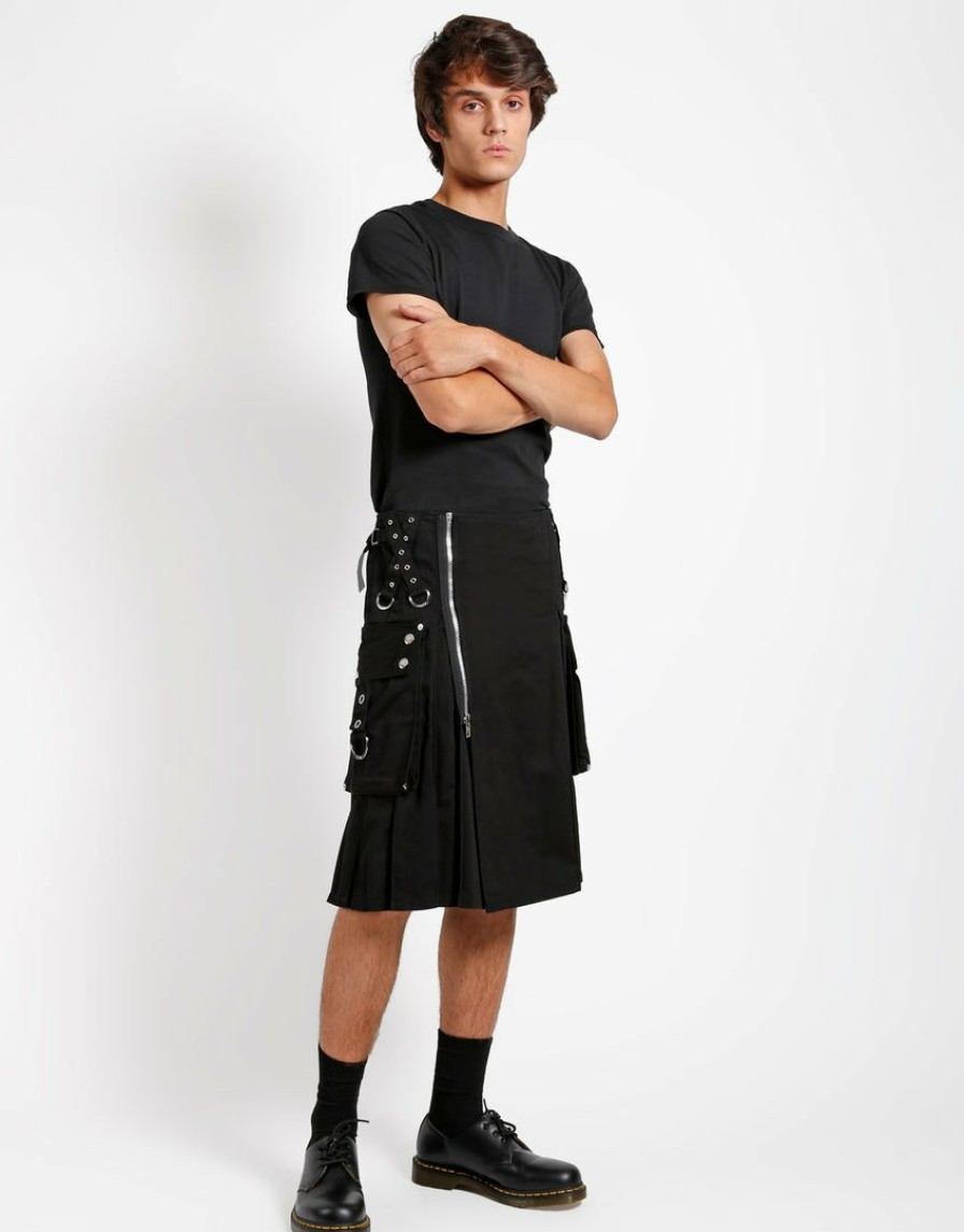 Bottoms * | Trippnyc.Com Super Kilt Men Black