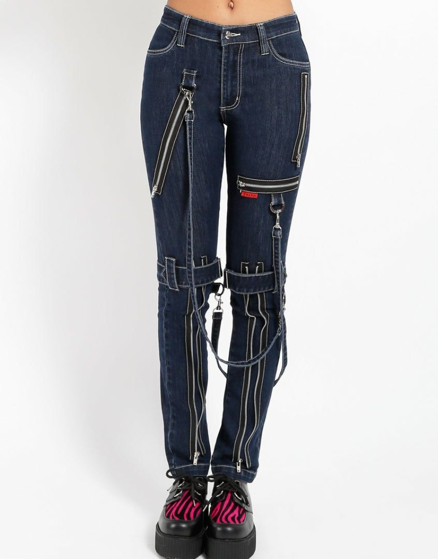 Women * | Trippnyc.Com Denim Bondage Pant Stone Wash