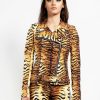 Women * | Trippnyc.Com Wild Child Moto Tiger Women Natural Tiger