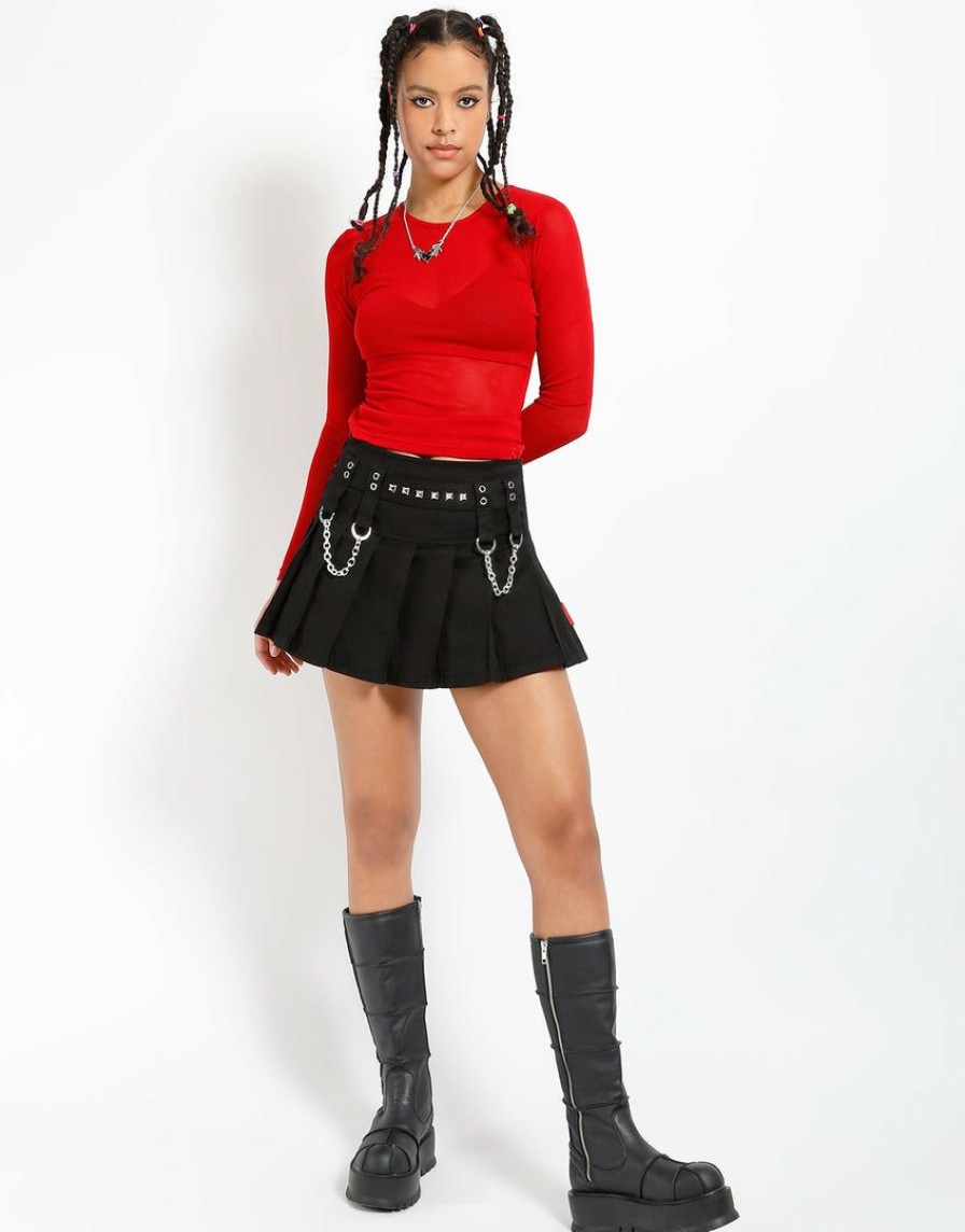 Women * | Trippnyc.Com Women Chain Skirt Black