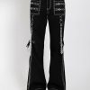 Women * | Trippnyc.Com Night Pant White Stitch Black/White