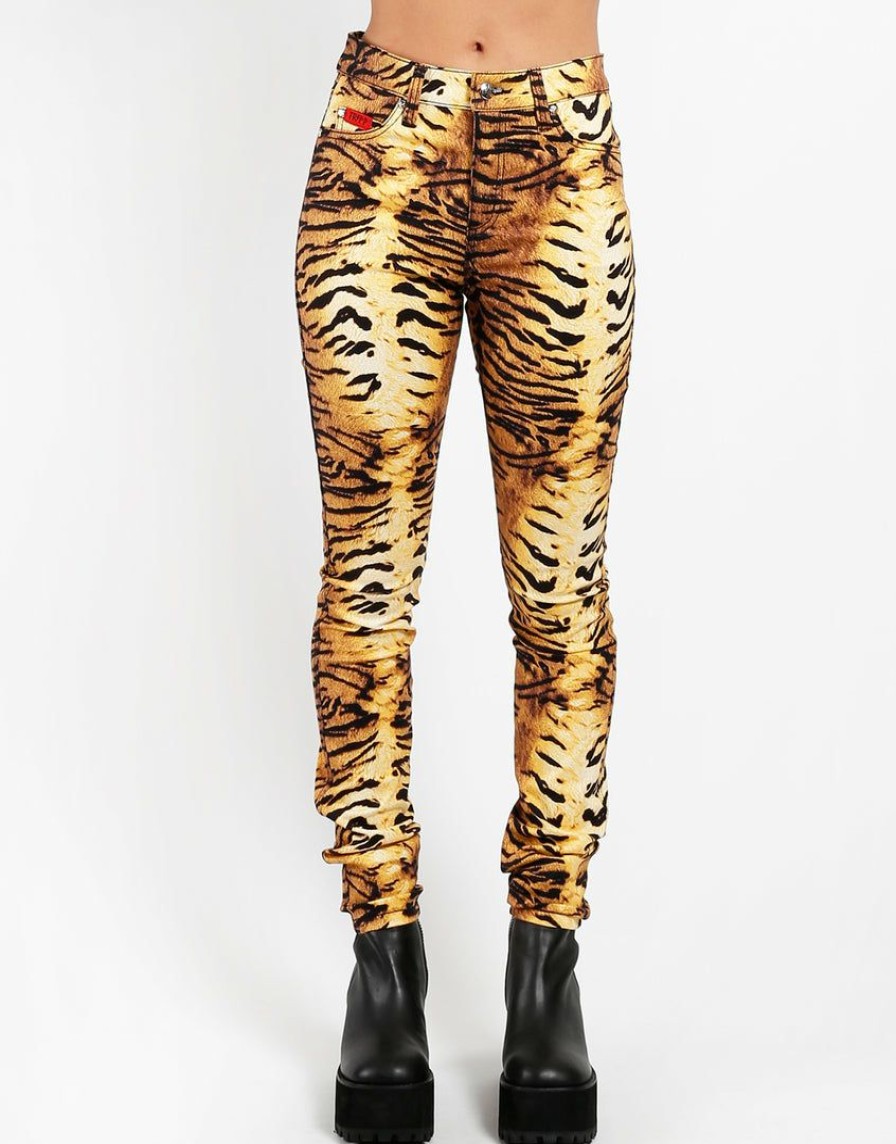 Women * | Trippnyc.Com High Waist T-Back Jean Tiger Natural Tiger