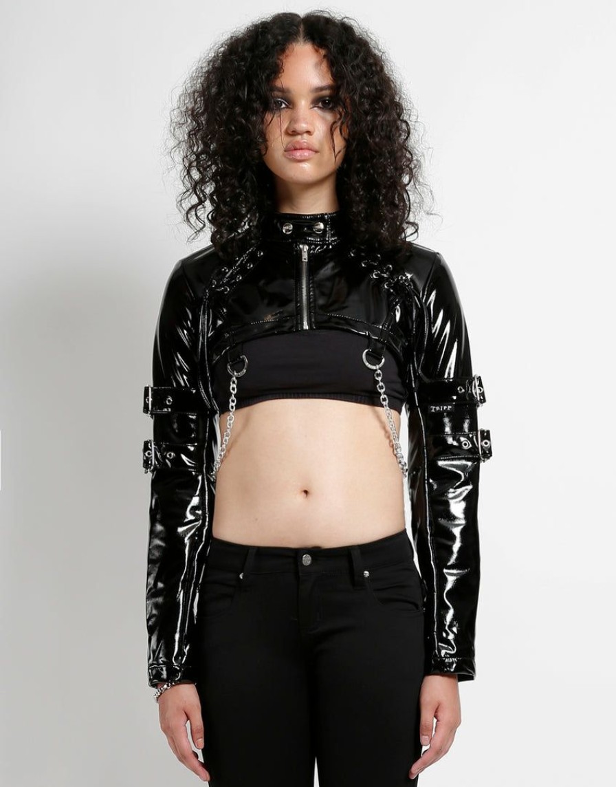 Women * | Trippnyc.Com Racing Warmer Jacket Women Black