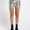 Women * | Trippnyc.Com Metallic Booty Short Women Silver