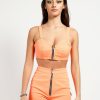 Women * | Trippnyc.Com Extra Crop Top Neon Orange